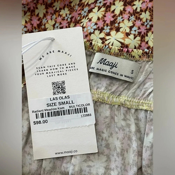 ANTHROPOLOGY Maaji Dress Small Brown Radiant Meadow Kamala Floral Mini NWT - Picture 9 of 10